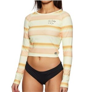 Salty Crew Find Refuge in the Sea Long Sleeve Cropped Rash Guard Swim Surf Top
